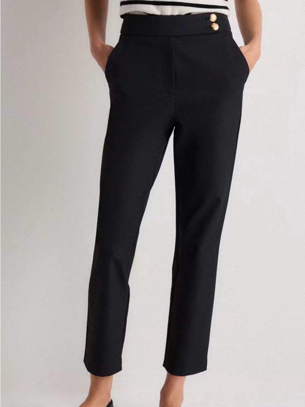 New With Tags Quince Black scuba slim ankle pants Size 12